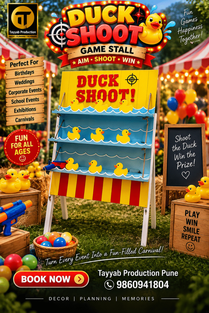 Duck shoot game for kids at birthday parties and events in Pune