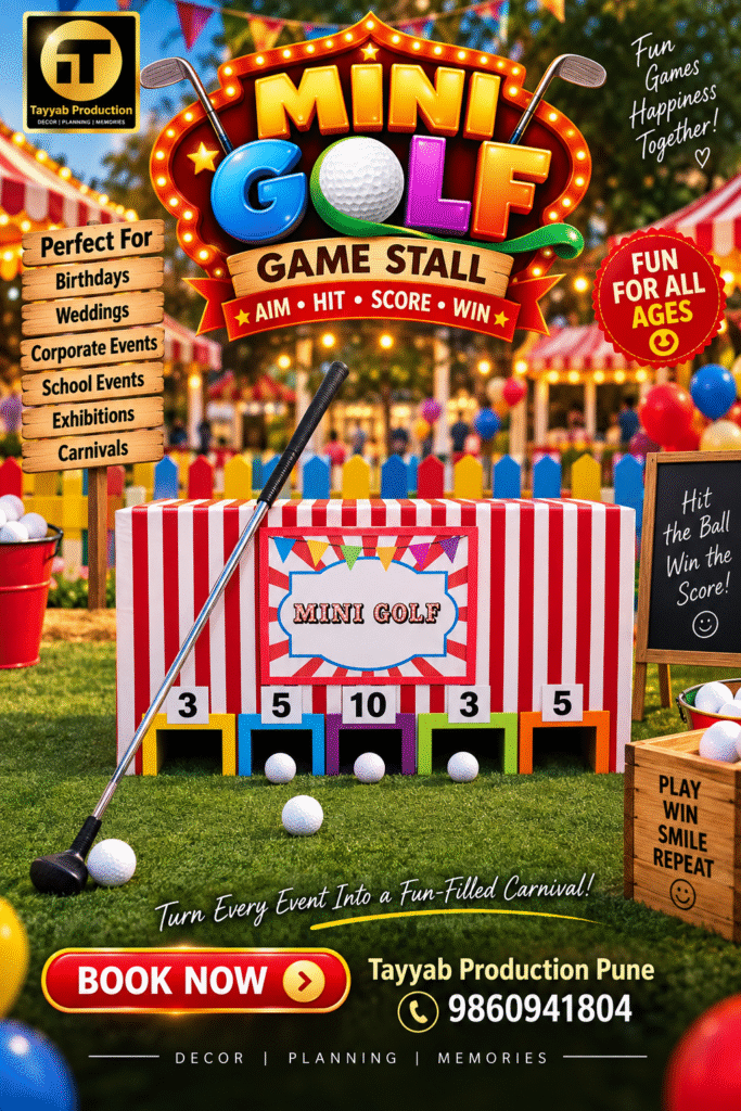 Mini golf game for kids at birthday parties and events in Pune