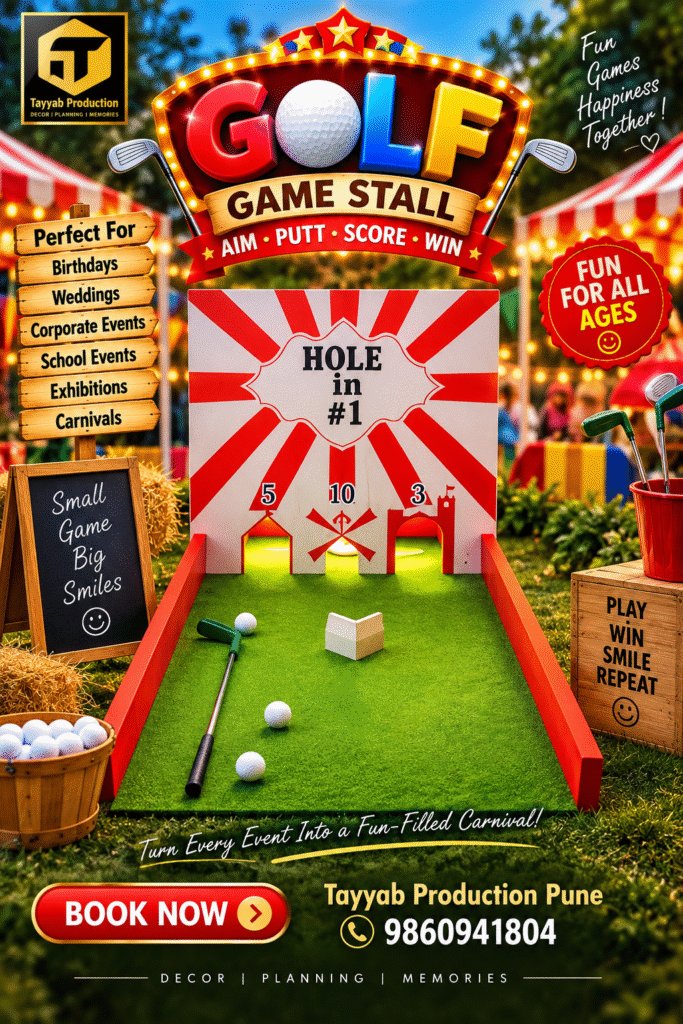 Mini golf game for kids at birthday parties and events in Pune