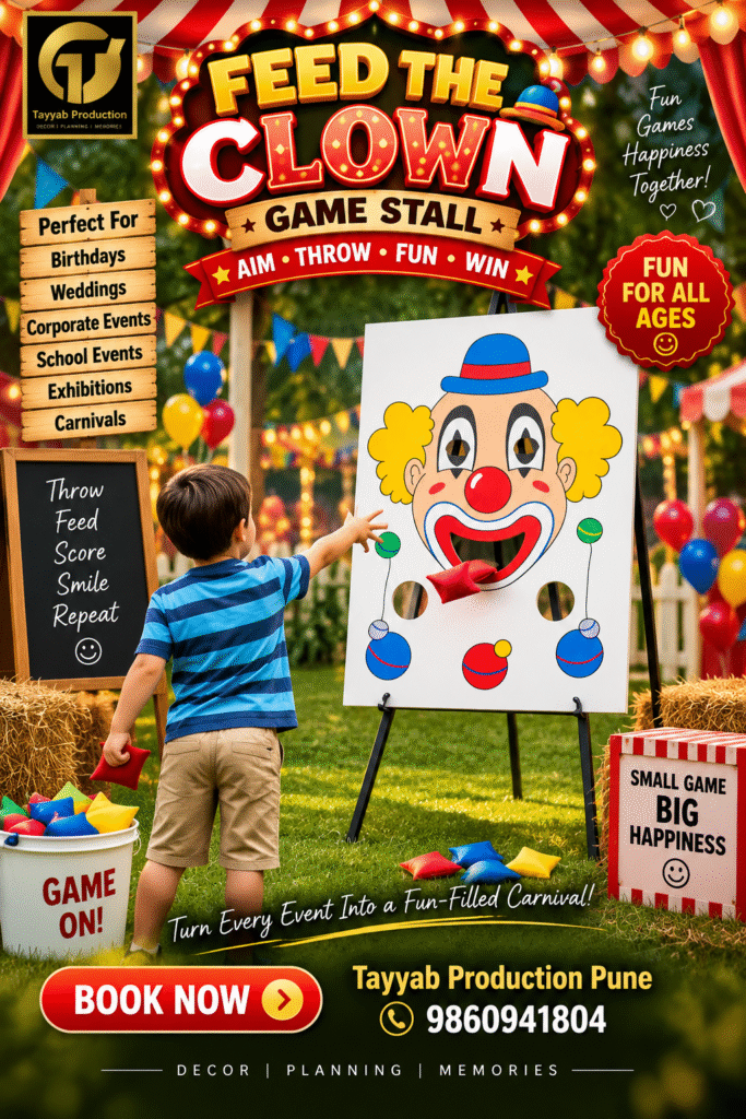 Feed the Clown game for kids at birthday parties and events in Pune