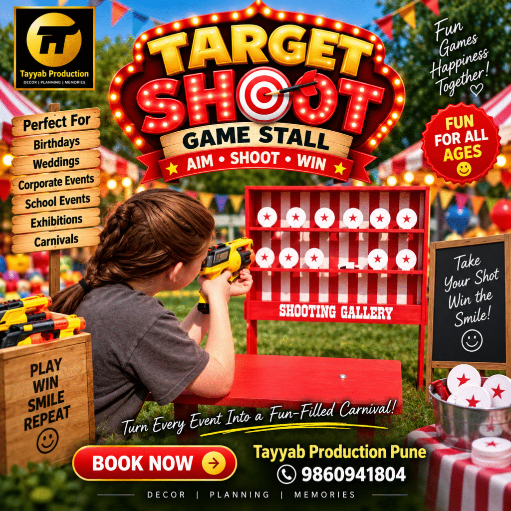 Target shooting game for kids at birthday parties and events in Pune