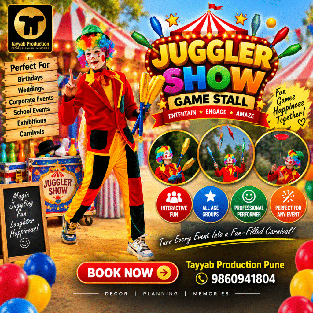 Juggler show with professional juggling performer for kids and events in Pune