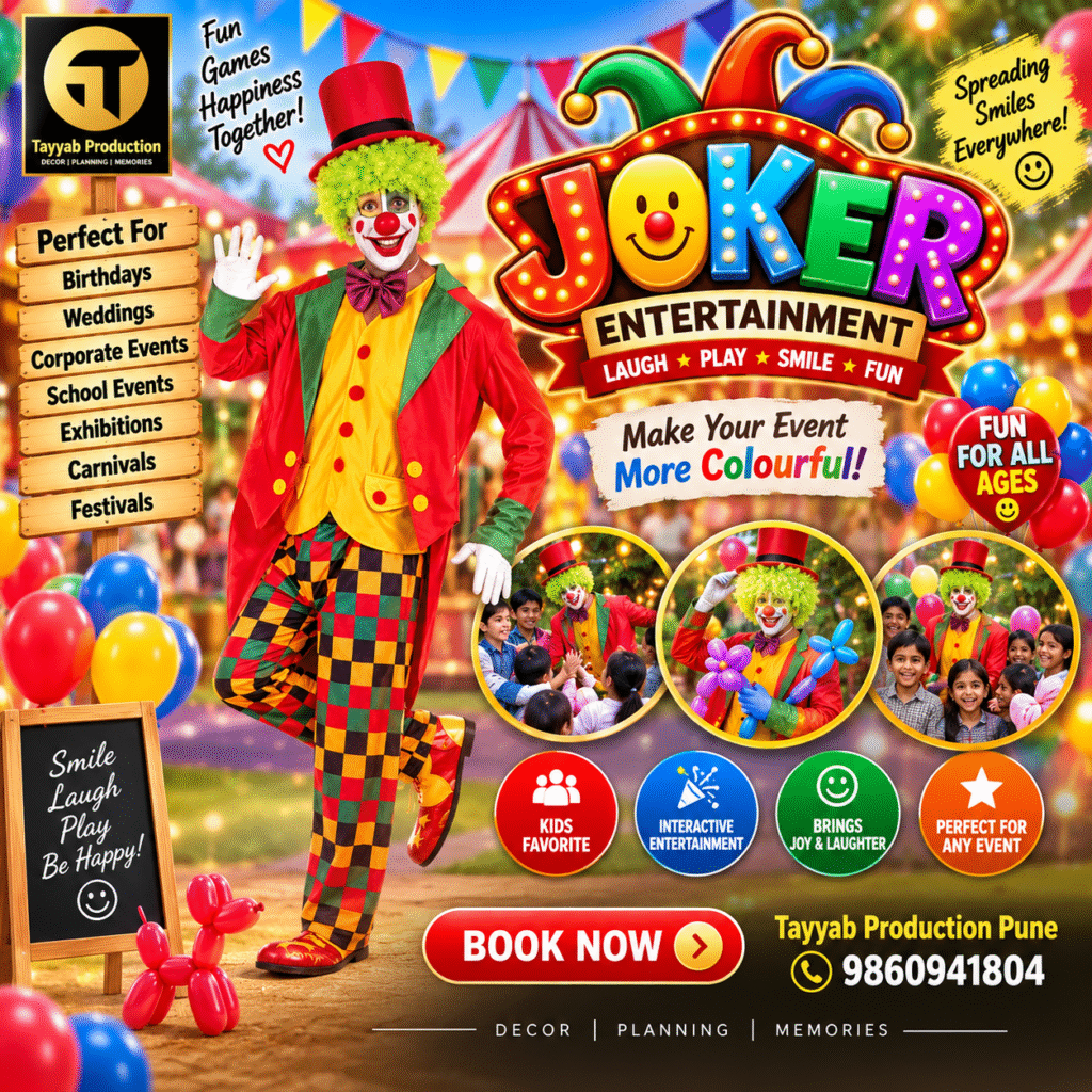 Joker entertainment for kids at birthday parties and events in Pune