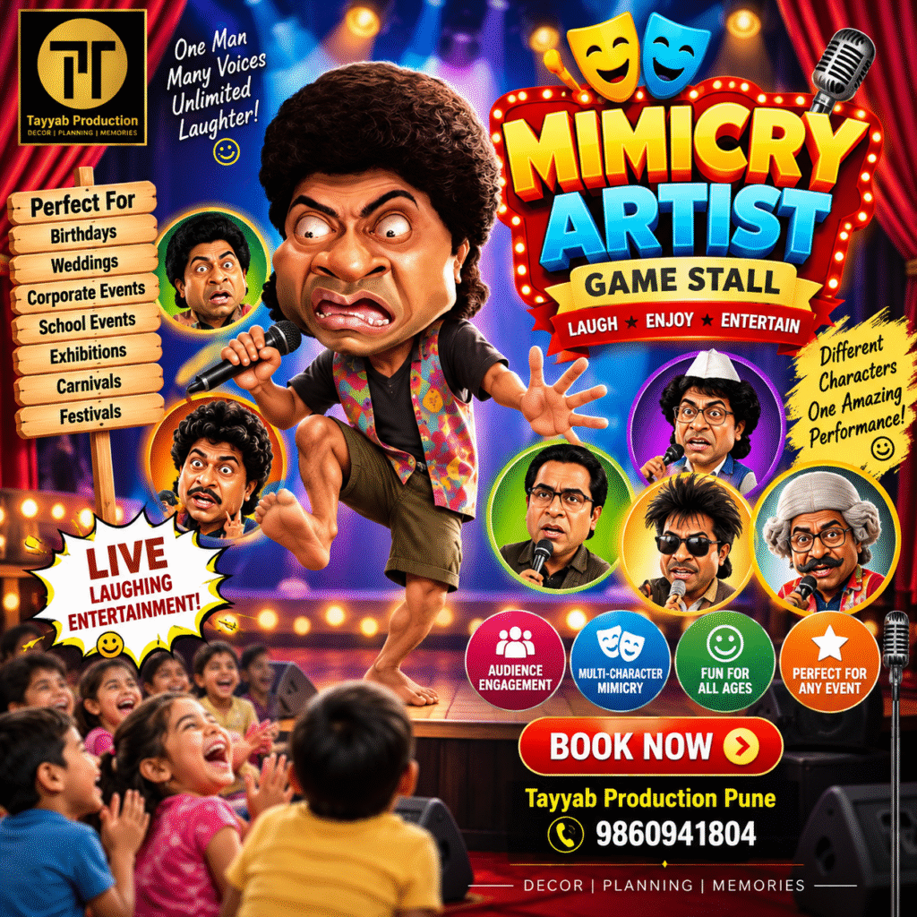 Mimicry artist live entertainment performance for birthdays and events in Pune
