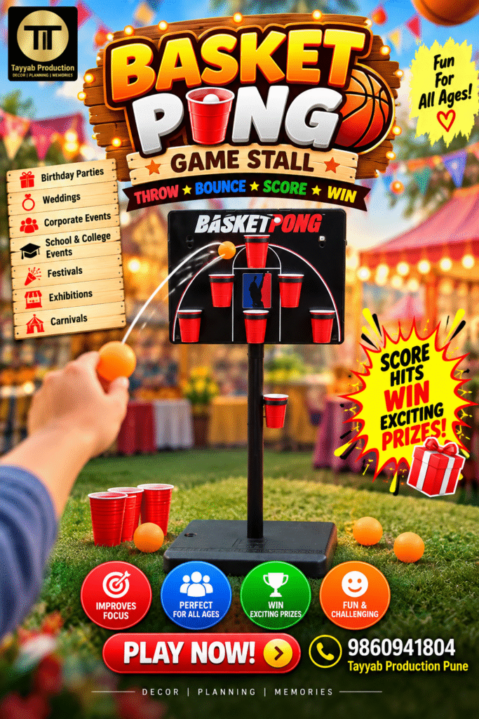 Basket Pong Game Stall for Events in Pune`