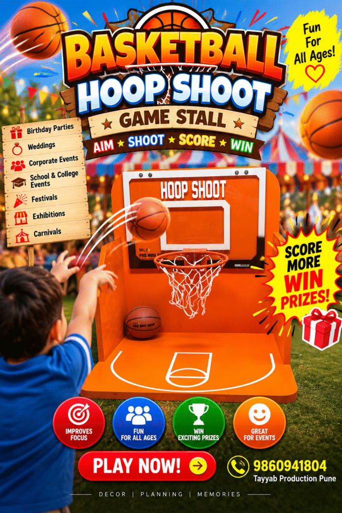 Basketball Hoop Shoot Game Stall for Events in Pune`
