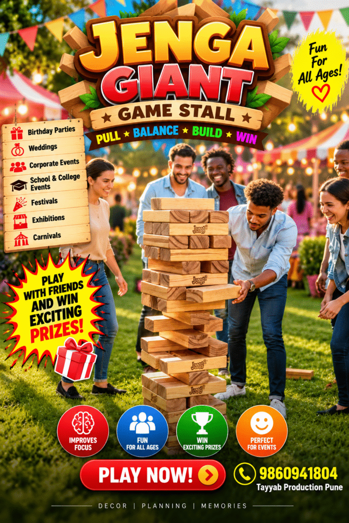 Jenga Game Stall for Events in Pune`