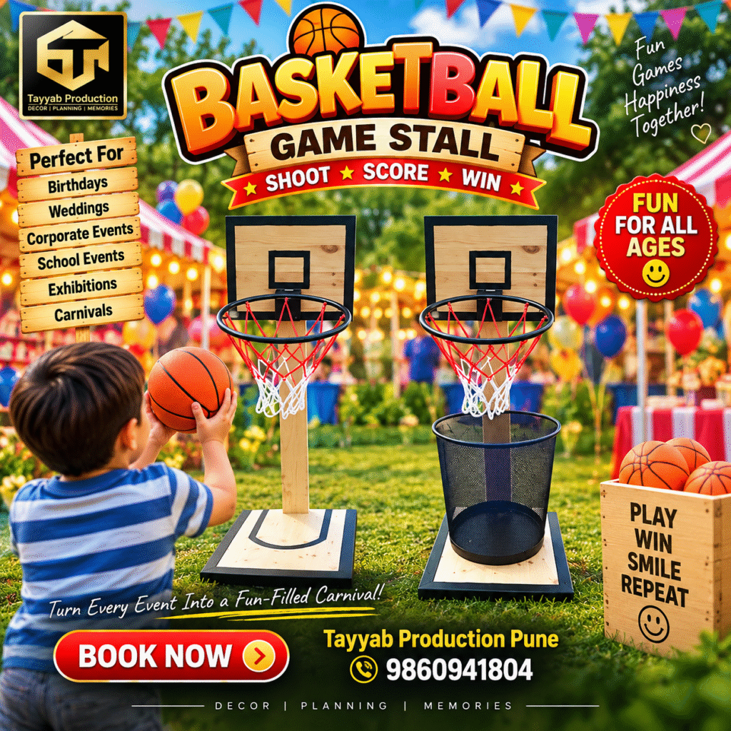 Basketball Game Stall for Carnival and Events – Tayyab Production Pune
