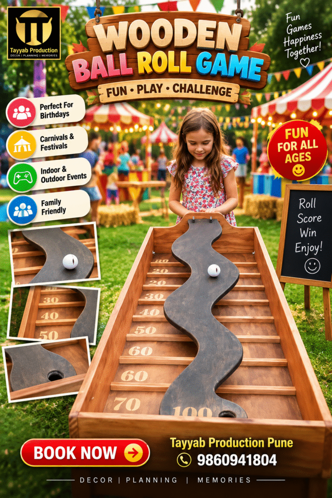 Wooden Ball Roll Game for Kids and Events in Pune | Tayyab Production
