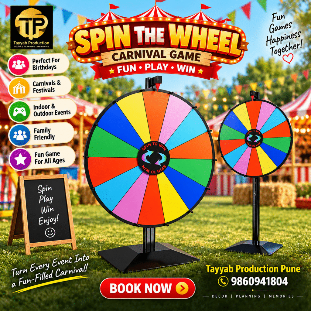 Spin the Wheel Carnival Game for Events in Pune | Tayyab Production