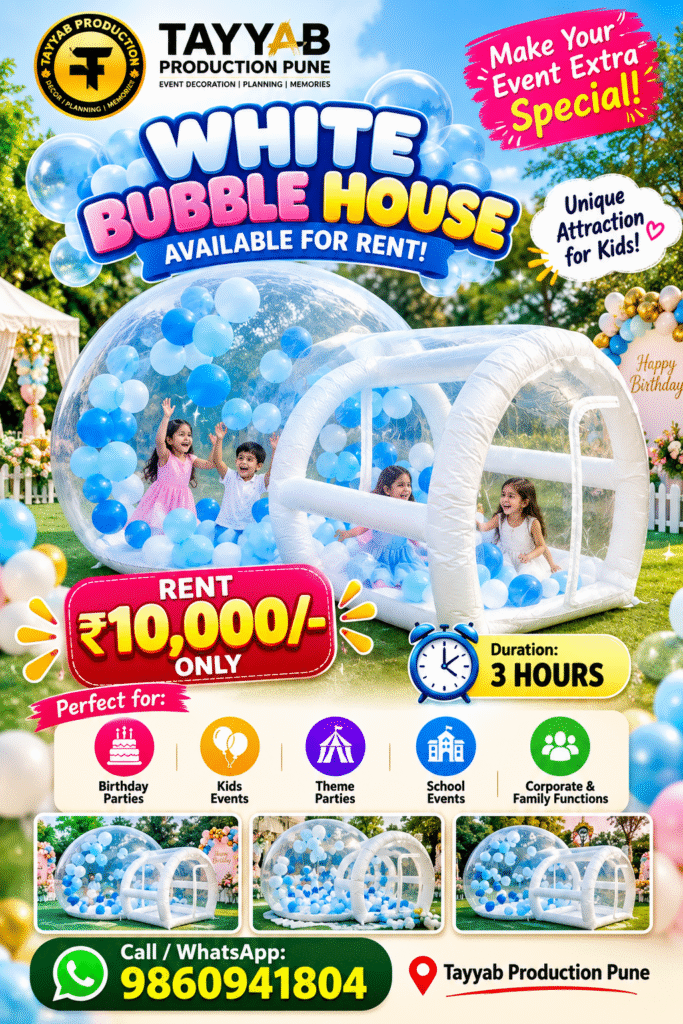 bubble house for birthday event