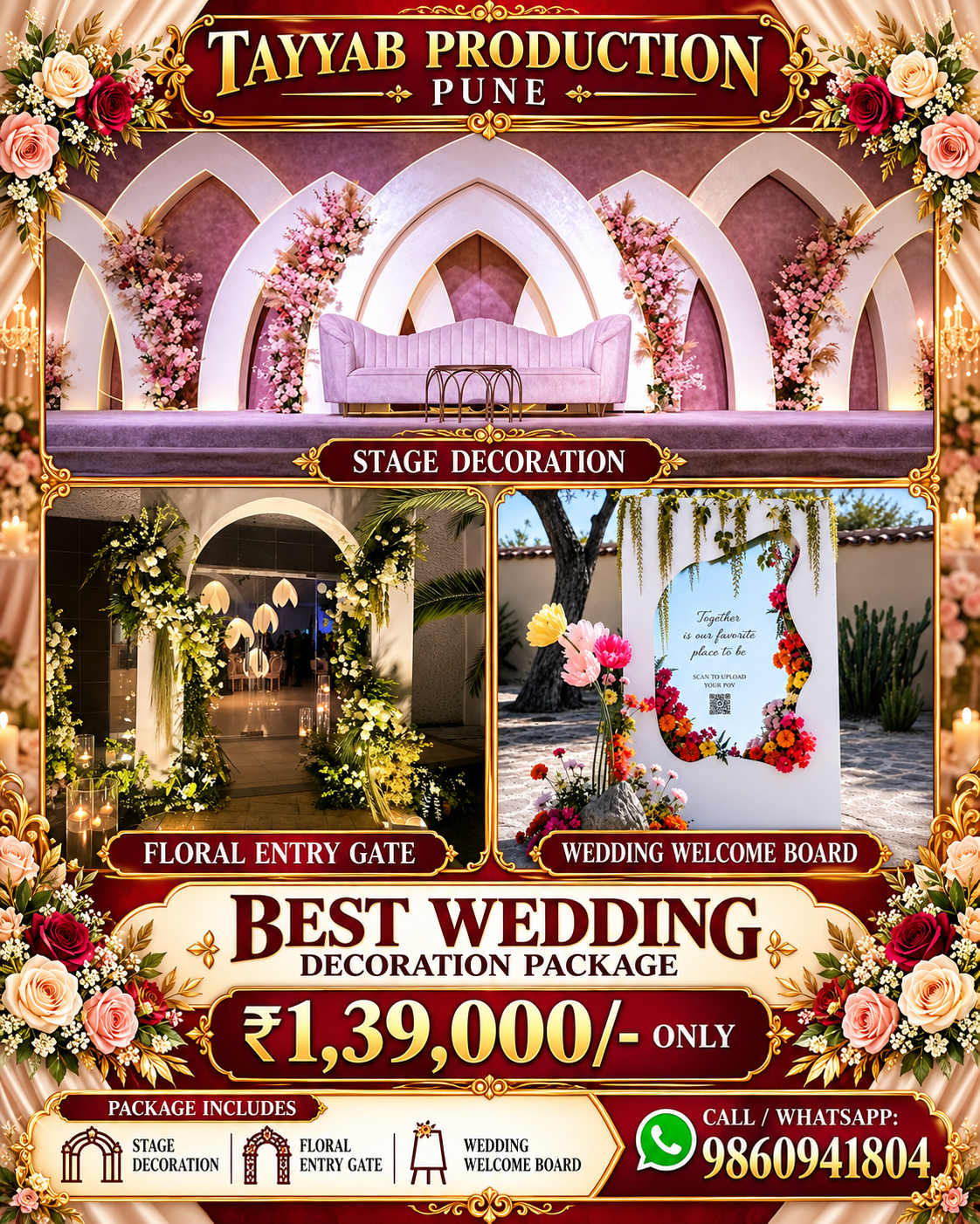 Wedding decoration services in Pune by Tayyab Production Pune.