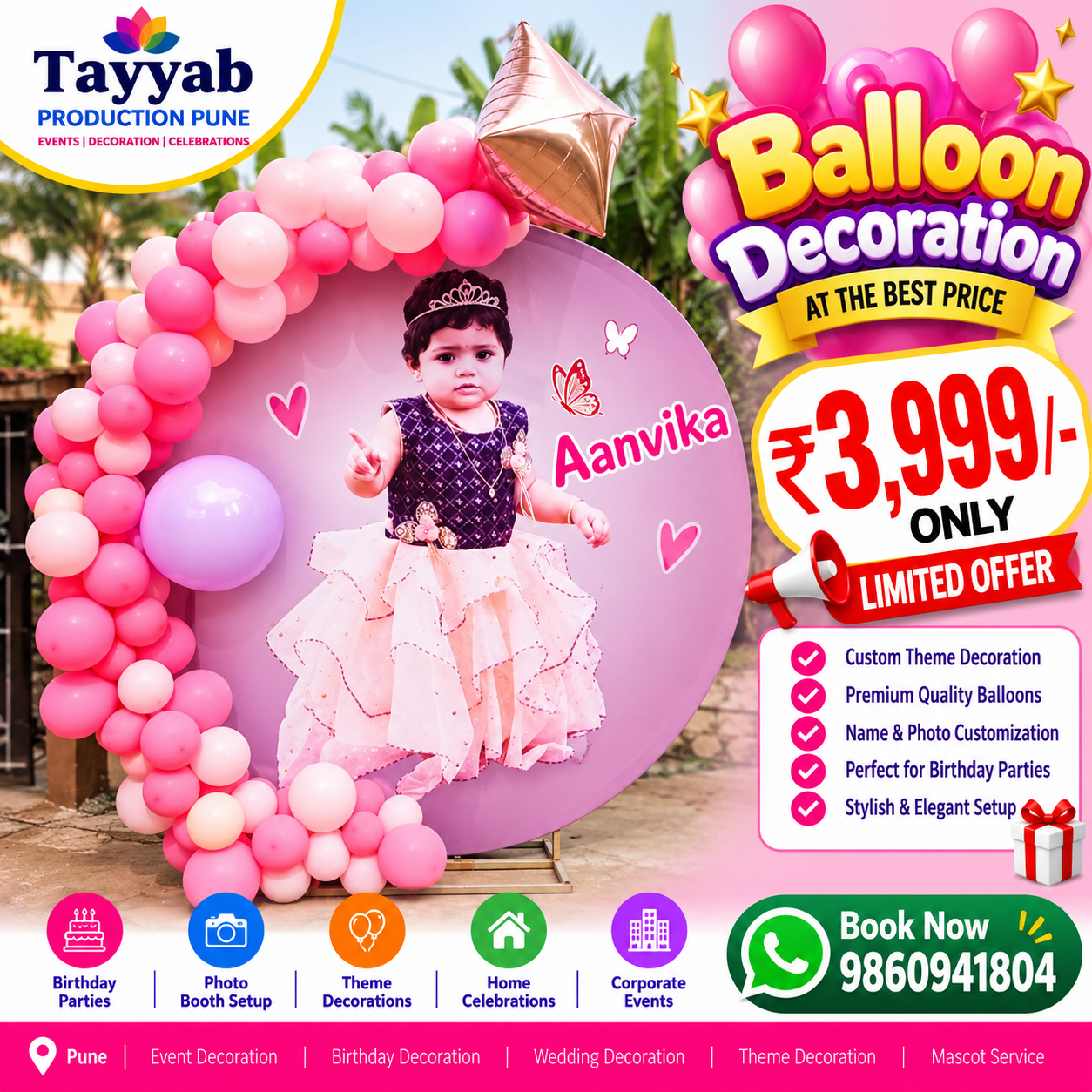 Birthday Event Planner in Pune – Complete Birthday Party Planning & Decoration